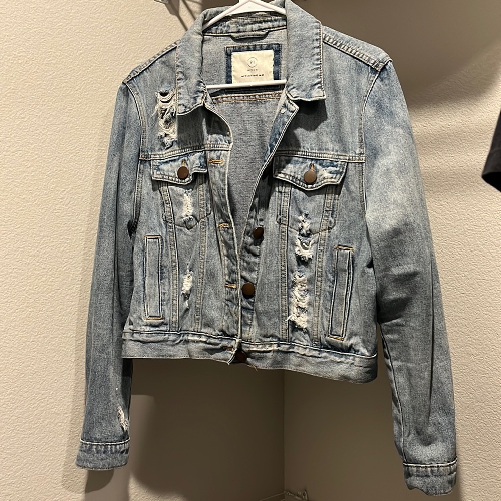 Cotton On distressed denim jean jacket